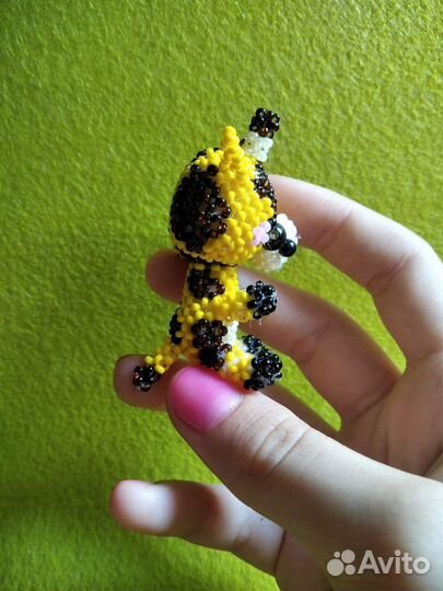 Жираф из чешского бисера. Амигуруми