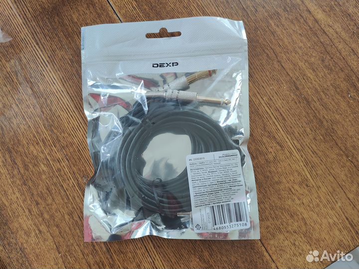 Кабель dexp 3.5 mm jack - 6.3 mm jack х2