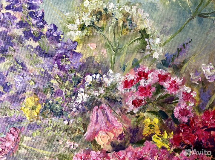 Картина маслом с цветами Красота полей