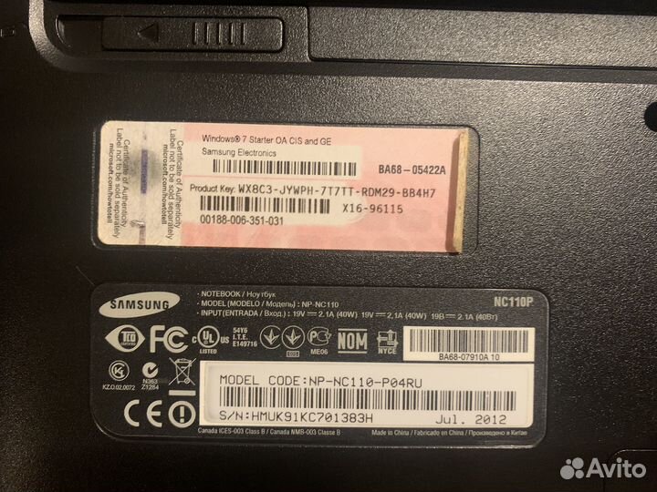 Ноутбук Samsung NP-NC110