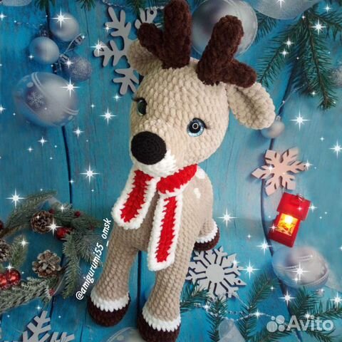 Олень вязаная игрушка