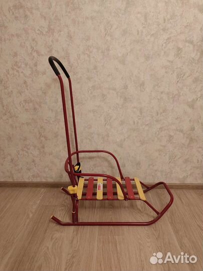 Санки с матрасом и длинной ручкой