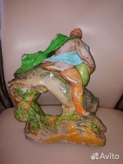 Статуэтка Иван царевич на сером волке, гипс