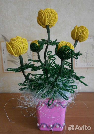 Цветы и деревья из бисера