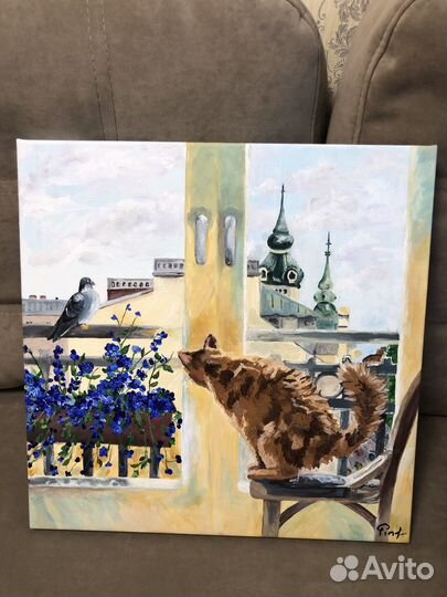 Картина 40 40 на деревянном подрамнике