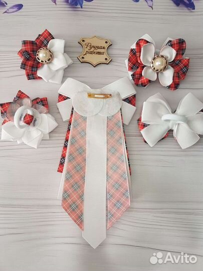 Набор бантики и галстук ручной работы