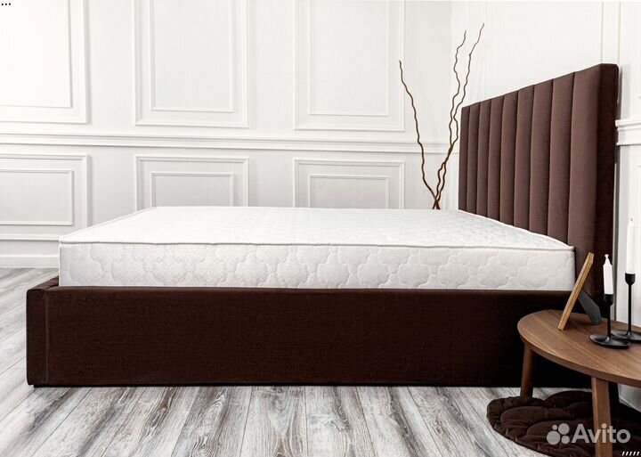 Кровать 160х200 шоколад Богема в велюре