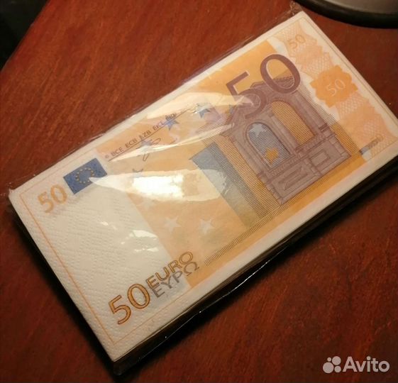 Салфетки банкноты 50 евро