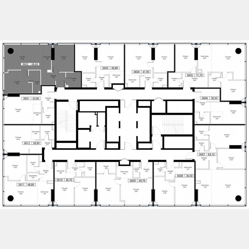 2-к. квартира, 68,6 м², 3/36 эт.