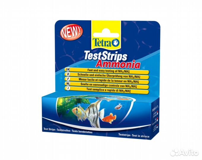 Tetra Test Strips Ammonia 25полосок Тест для опред