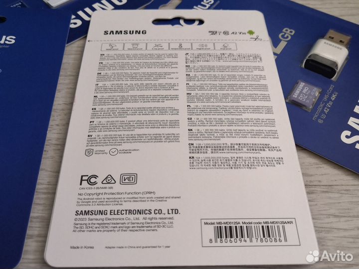 Samsung PRO Plus 512GB microSD карта памяти U3 4K