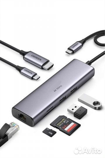 Переходник Ugreen Type C Ethernet hdmi usb 3.0