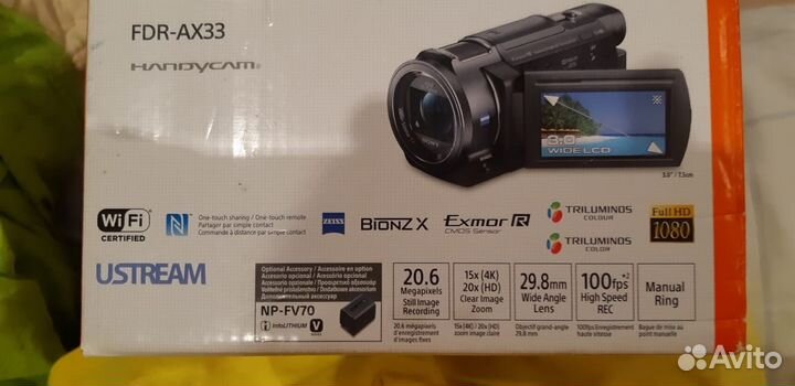 Видеокамера Sony FDR-AX33 4к