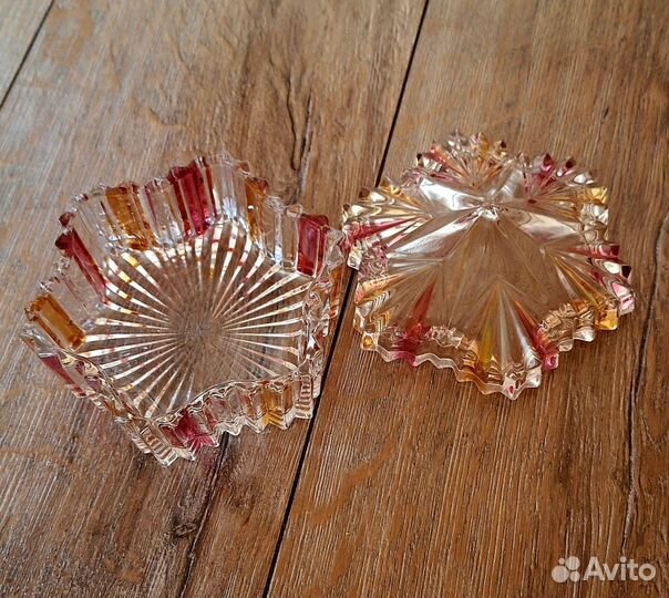 Сахарница цветное стекло СССР