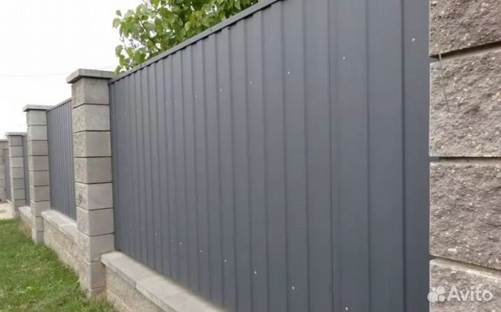 Забор из профлиста 40 метров