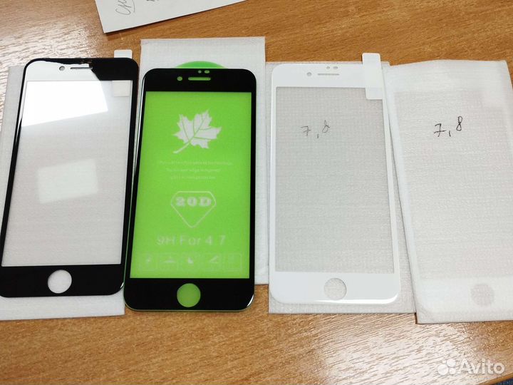 Стекло iPhone 6, 6S, 7, 8, SE (2). Цена за 5шт