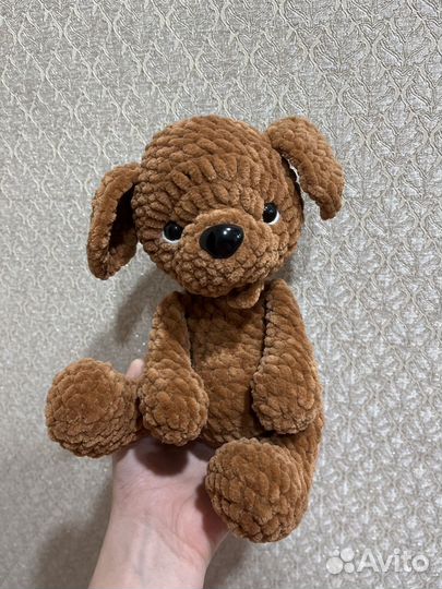 Вязаная игрушка собачка