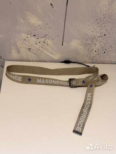 Ремень mason prince beige logo Оригинал