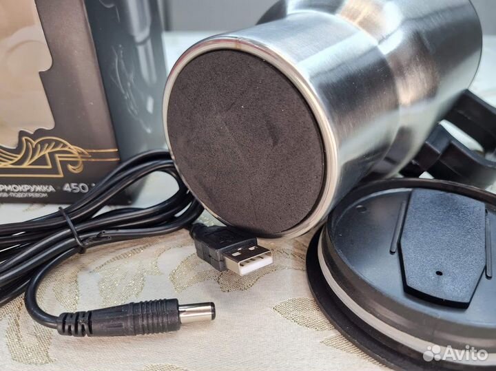 Термокружка с USB Супер папа, 450 мл