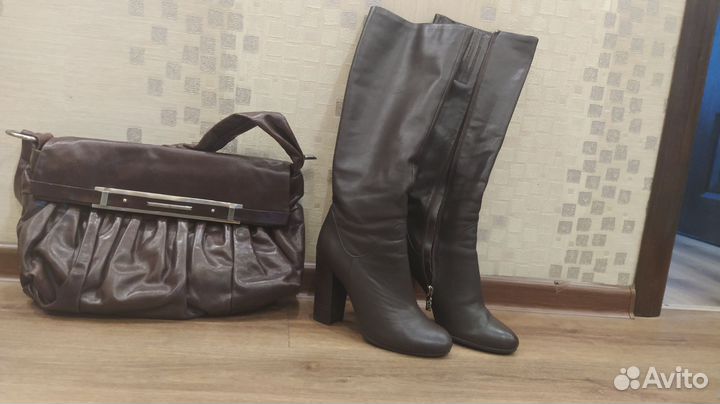 Сумка натуральная кожа коричневая