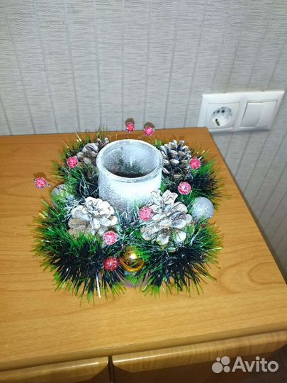Новогодняя поделка подсвечник для сада школы