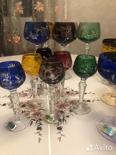 Фужеры цветной хрусталь