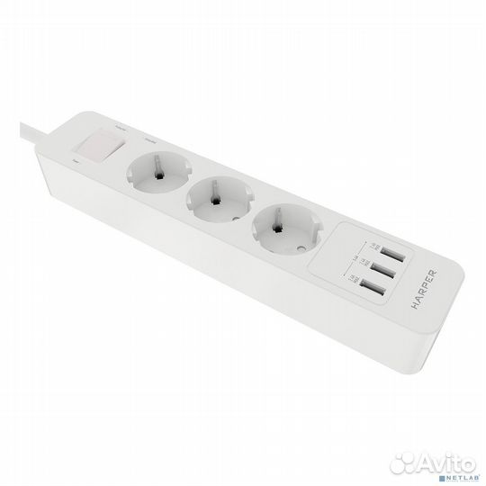 Harper Сетевой фильтр с USB зарядкой UCH-330 White