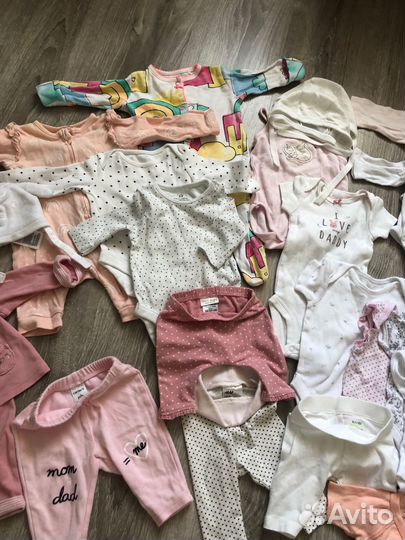 Пакет вещей для девочки 50 56 next carters hm