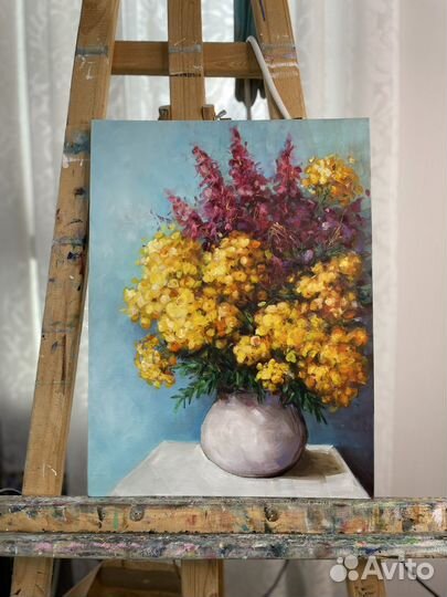 Картина маслом цветы