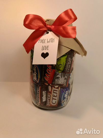 Подарочный набор конфет в банке (2 литра). 14 февр