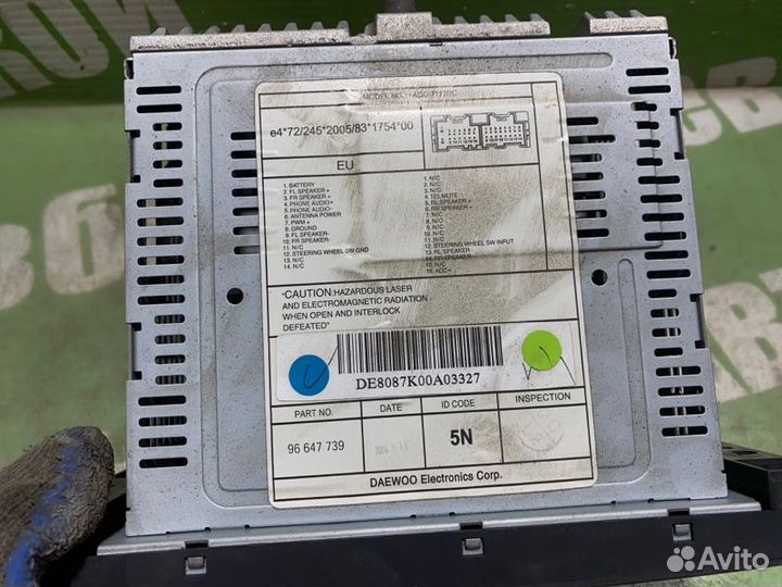 Магнитола Chevrolet Aveo T250 B12D1 2008