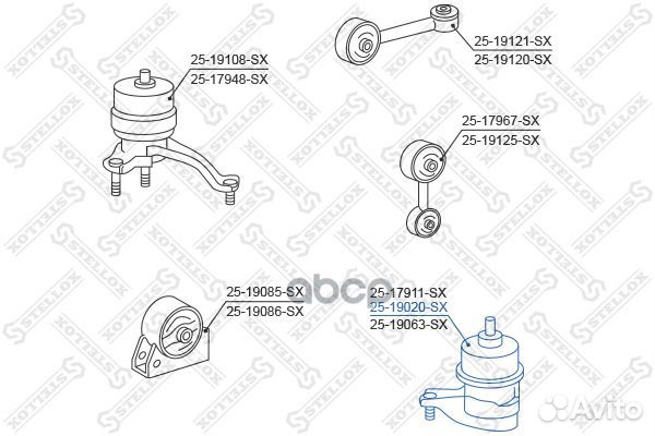 Опора двигателя 2519020SX Stellox