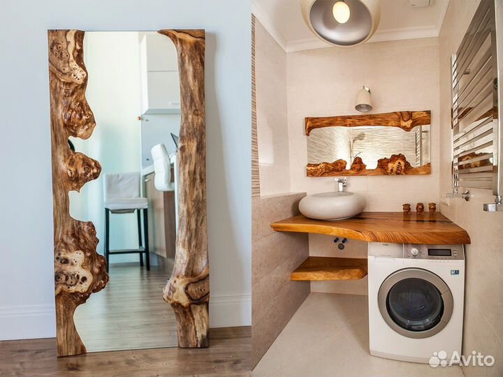 Деревянная тумба под раковину в ванную