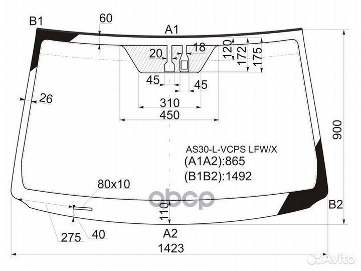 Стекло лобовое + дд toyota RAV4 CA3 05-12 AS3