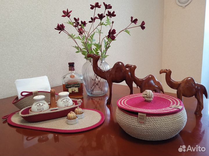 Набор изделий из джута с хлопком handmade