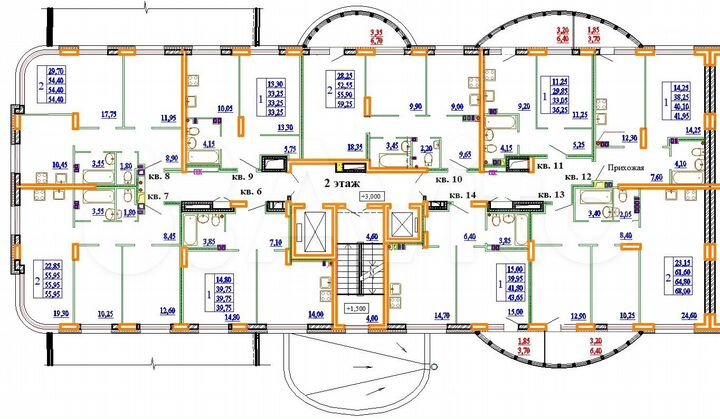 1-к. квартира, 42 м², 2/11 эт.