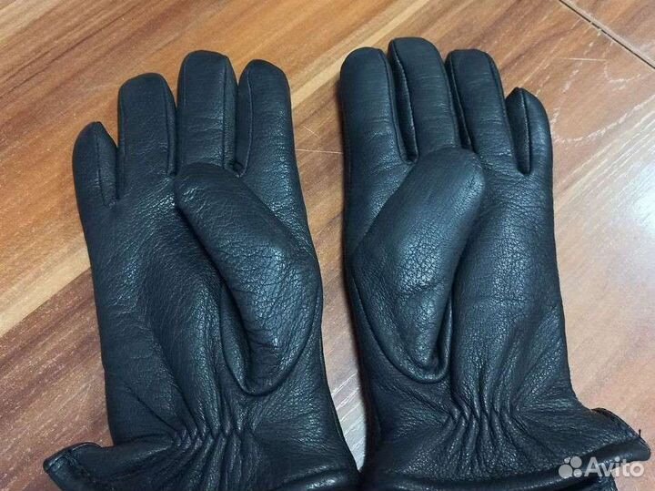 Мужские кожаные перчатки зимние новые