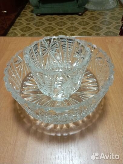 Хрустальная салатница и конфетница
