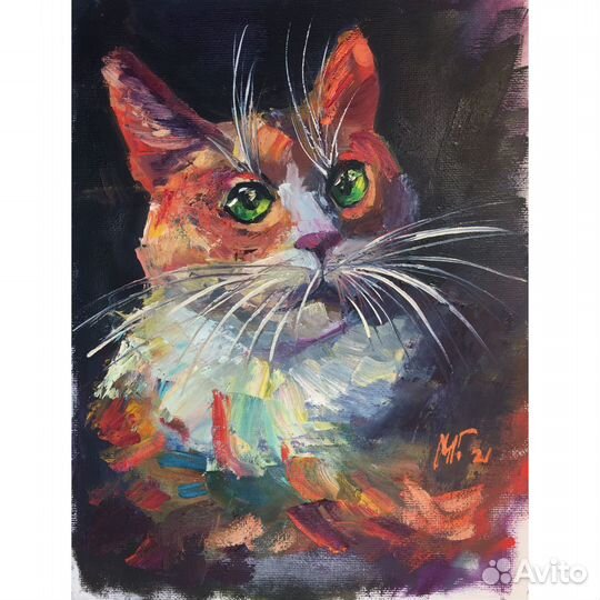 Картина маслом на картоне 