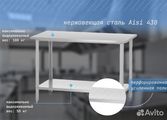 Стол производственный 80х60