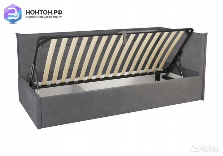 Кровать Альба 0.9 м темно-серая