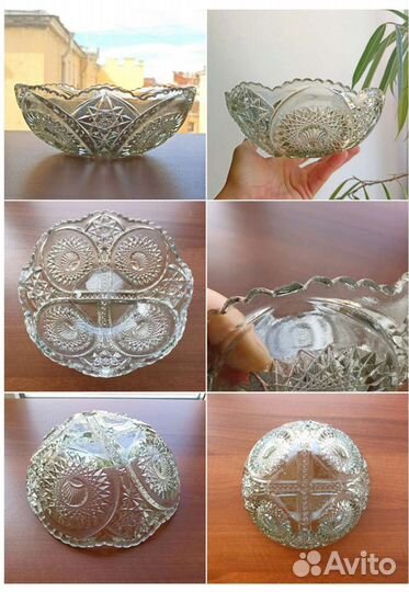 Блюда, тарелки, вазы, прессованное стекло,царизм