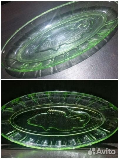 Старинная посуда из цветного стекла