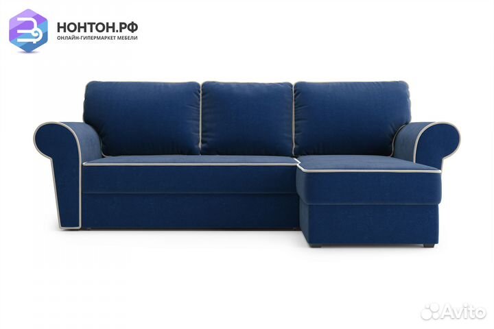 Диван угловой дельфин Прованс темно-синий