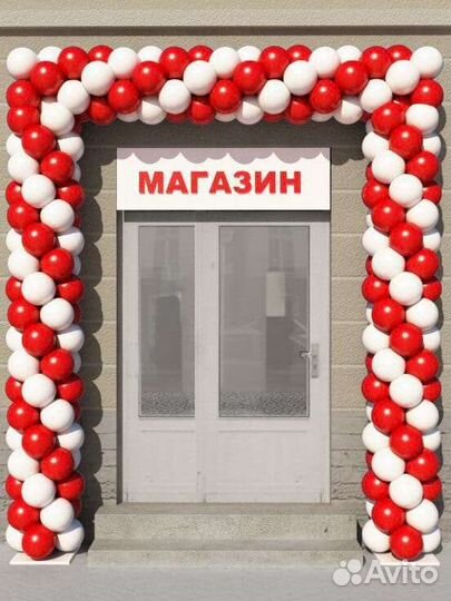 Оформление воздушными шарами магазина