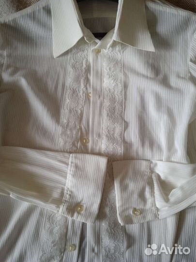 Рубашка мужская. Винтаж. Нейлон. +Запонки