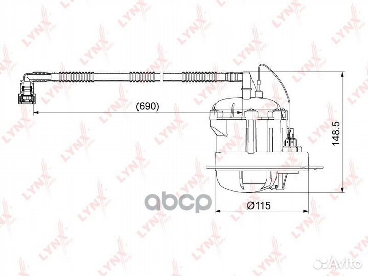 Фильтр топливный LF1065M lynxauto