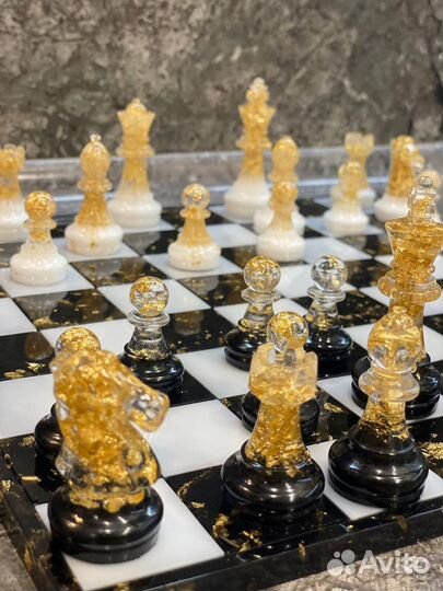 Шахматы+ шашки ручной работы из эпоксидной смолы
