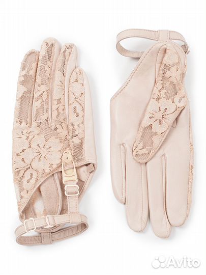 Перчатки Кармен бизе из кружева и натуральной кожи