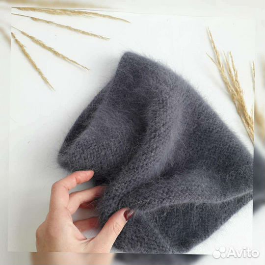 Шапка со снудом из пуха норки